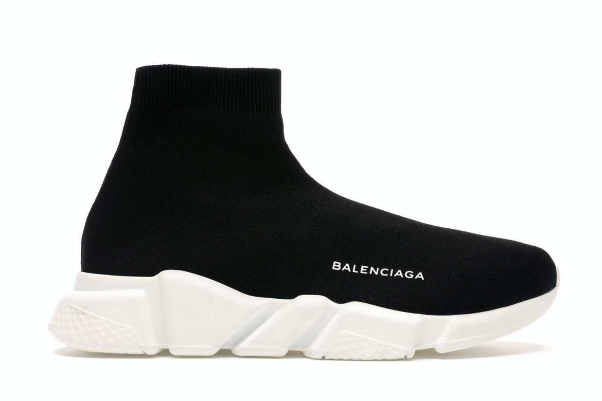 Mens Speed Recycled Knit Trainers in Blackwhite  Balenciaga GB